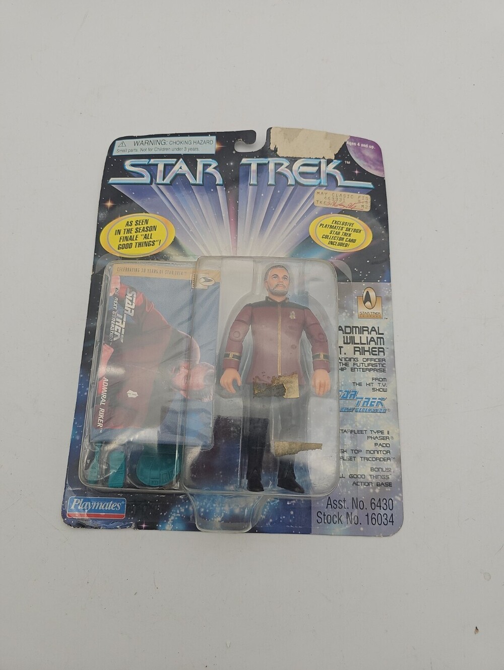 Star Trek Admiral William T Riker Figure Next Generation 1996 Playmates New